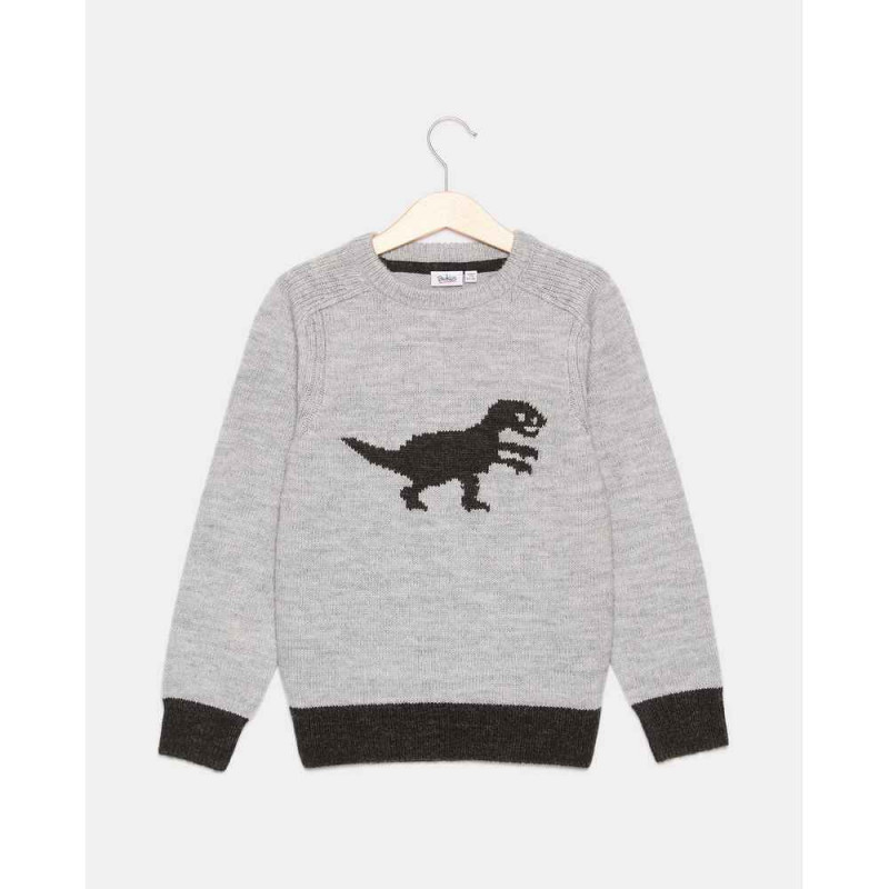 BLUKIDS DZEMPER ROUND NECK LIGHT GREY MELANGE 