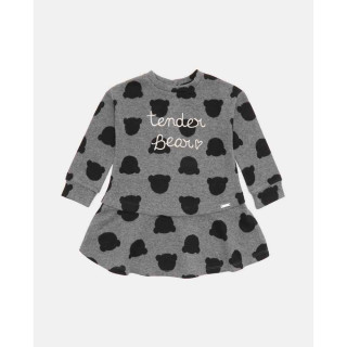 BLUKIDS HALJINA DRESS AOP MEDIUM GREY MELANGE