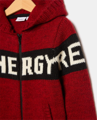BLUKIDS DUKSERICA CARDIGAN WITH HOOD RIO RED