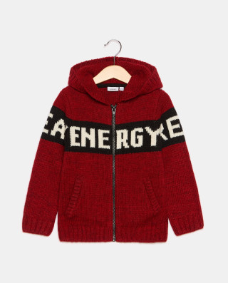 BLUKIDS DUKSERICA CARDIGAN WITH HOOD RIO RED