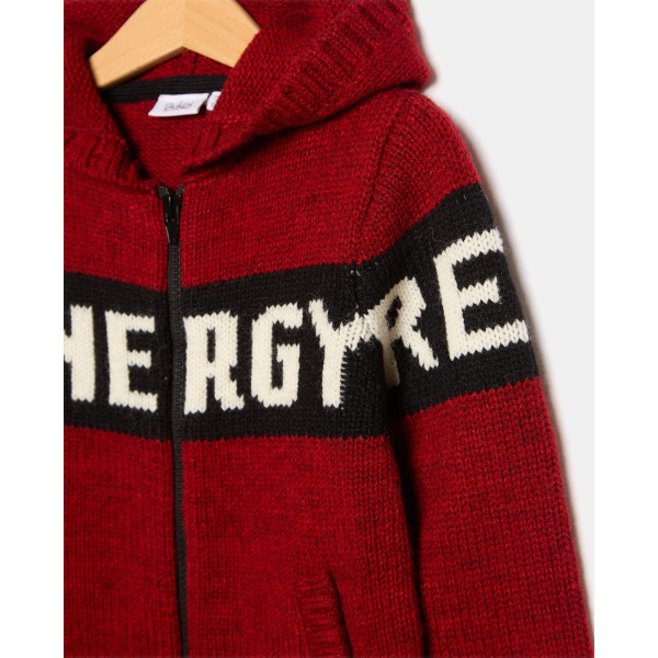 BLUKIDS DUKSERICA CARDIGAN WITH HOOD RIO RED