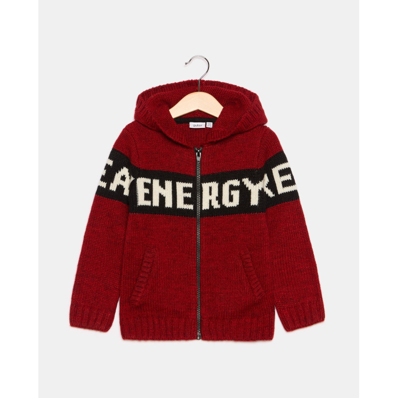 BLUKIDS DUKSERICA CARDIGAN WITH HOOD RIO RED