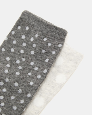 BLUKIDS CARAPE PK 2 LONG SOCKS GIRL GREY MELANGE