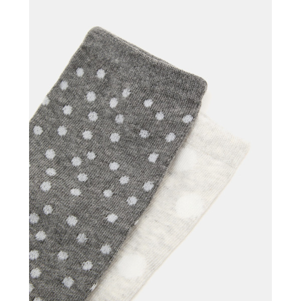 BLUKIDS CARAPE PK 2 LONG SOCKS GIRL GREY MELANGE