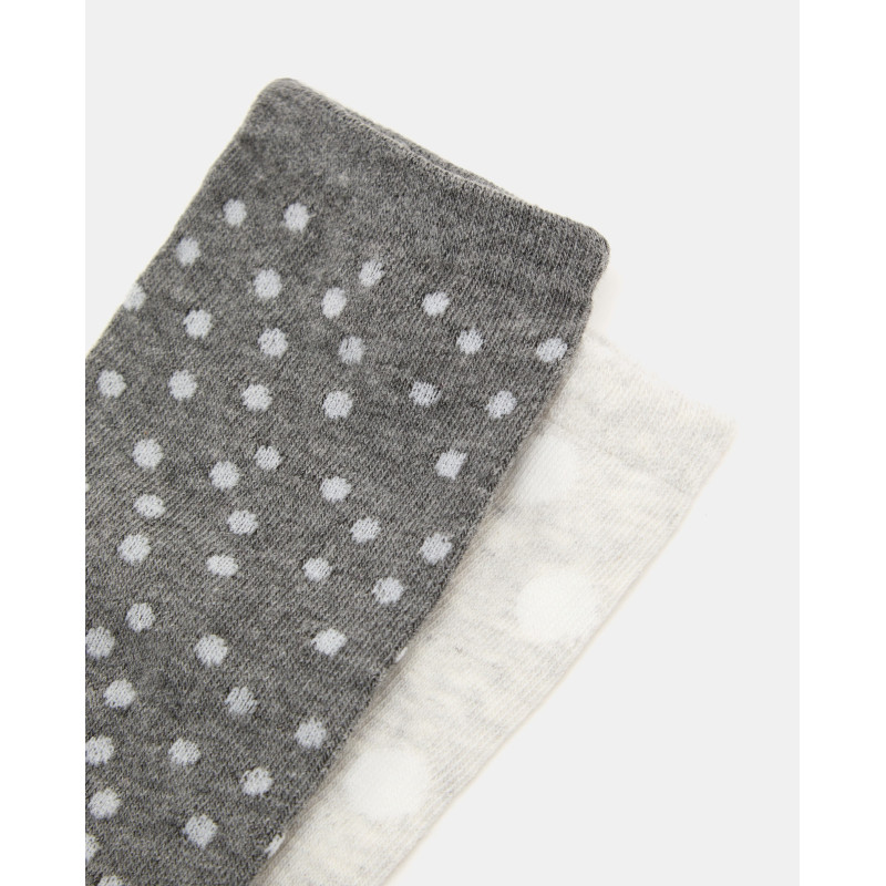 BLUKIDS CARAPE PK 2 LONG SOCKS GIRL GREY MELANGE