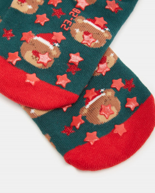 BLUKIDS CARAPE XMAS ANTISLIP GIRL RED/GREEN
