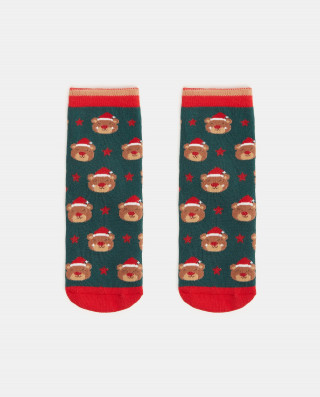BLUKIDS CARAPE XMAS ANTISLIP GIRL RED/GREEN