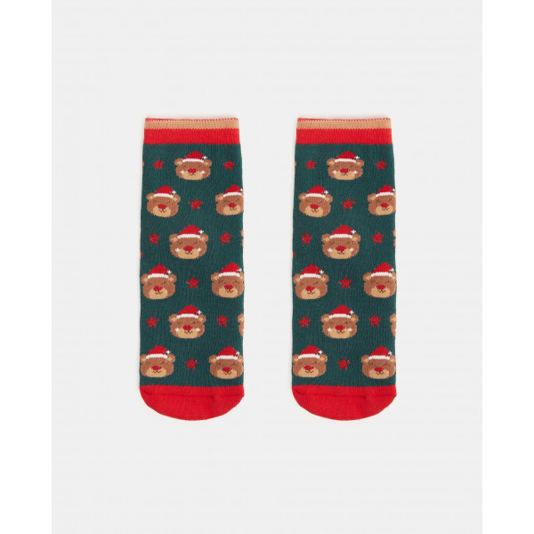 BLUKIDS CARAPE XMAS ANTISLIP GIRL RED/GREEN