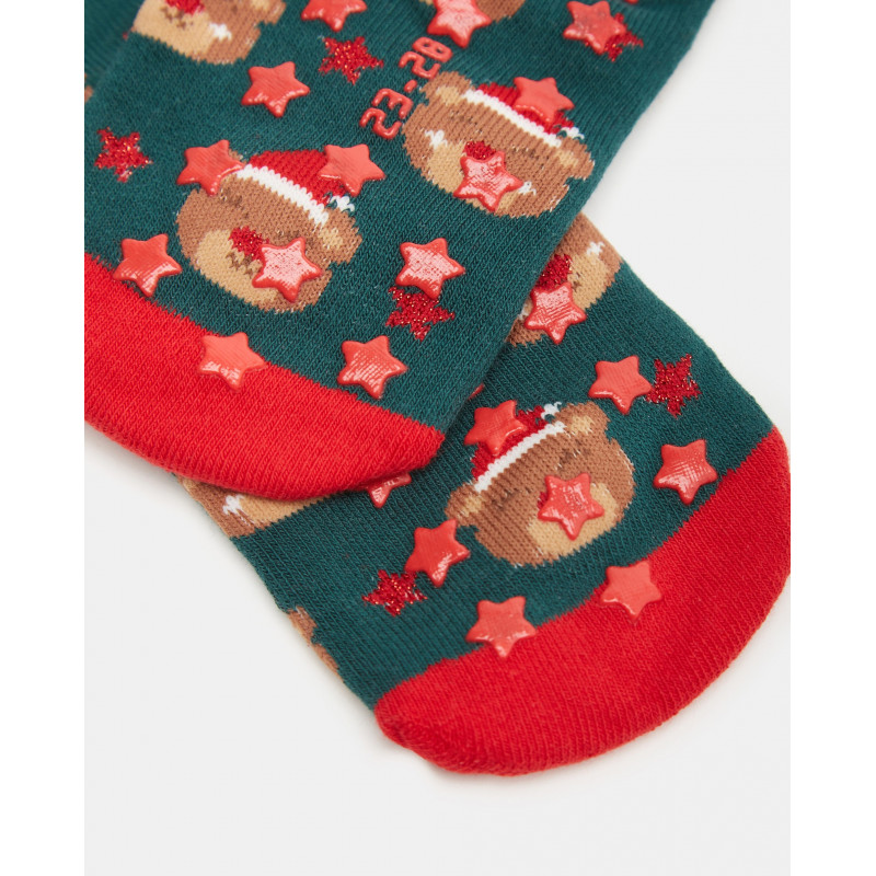 BLUKIDS CARAPE XMAS ANTISLIP GIRL RED/GREEN