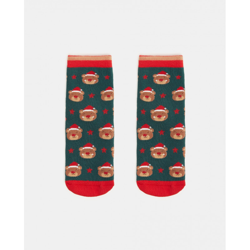 BLUKIDS CARAPE XMAS ANTISLIP GIRL RED/GREEN