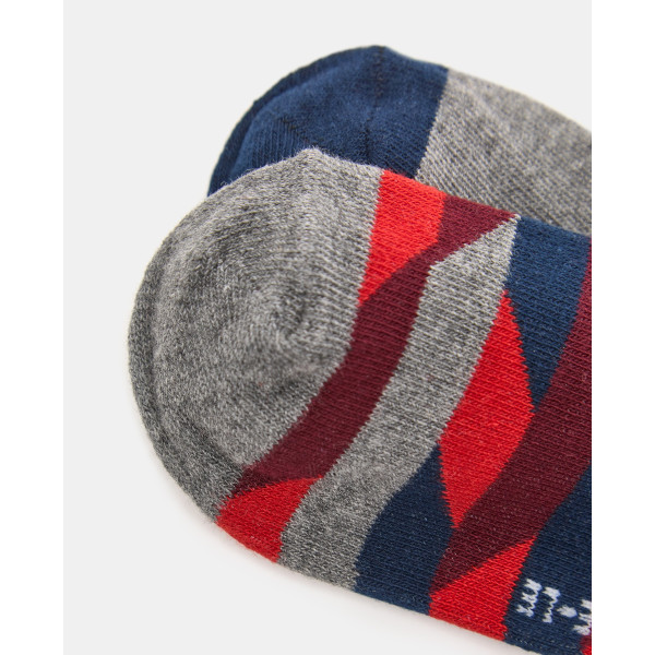 BLUKIDS CARAPE PK 2 LONG SOCKS BOY GREY/ORANGE 