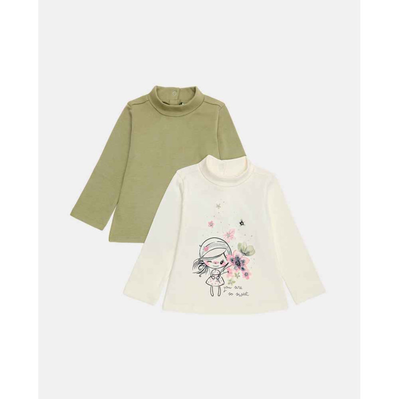 BLUKIDS MAJICA DUG RUKAV TSHIRT BIPACK OIL GREEN 