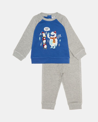 BLUKIDS TRENERKA KOMPLET JOGGING SET GREY MELANGE