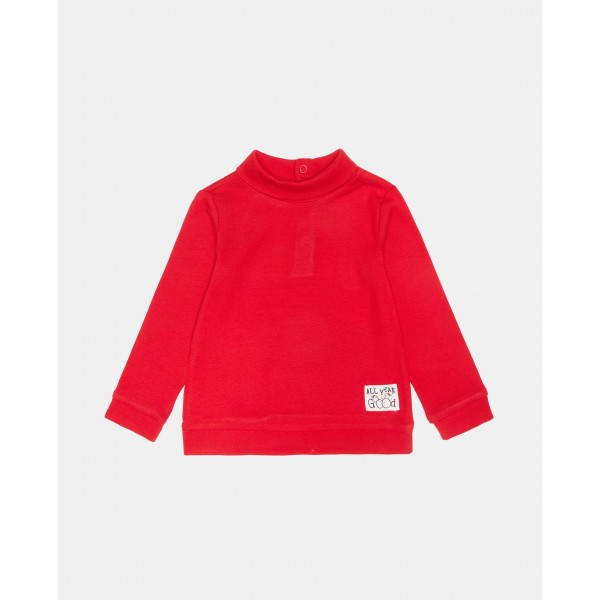 BLUKIDS MAJICA DUG RUKAV HIGH NECK RIBBON RED 