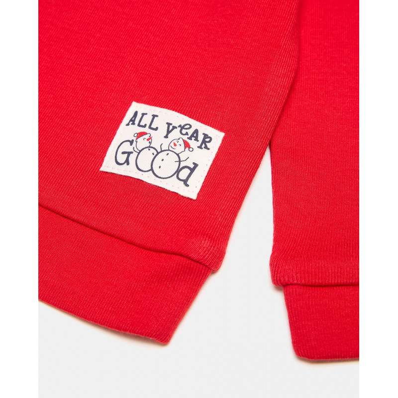 BLUKIDS MAJICA DUG RUKAV HIGH NECK RIBBON RED 