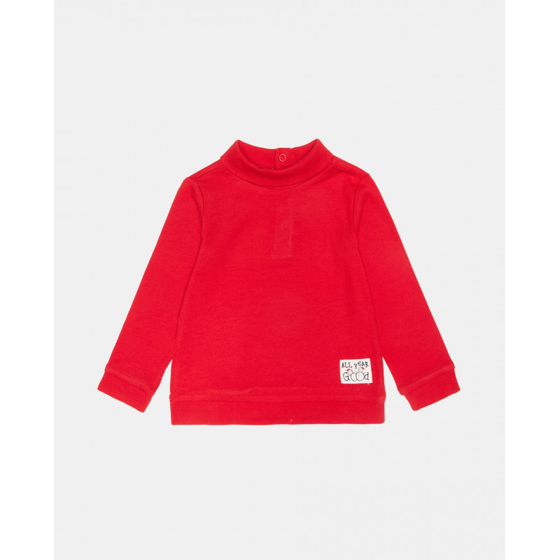 BLUKIDS MAJICA DUG RUKAV HIGH NECK RIBBON RED 