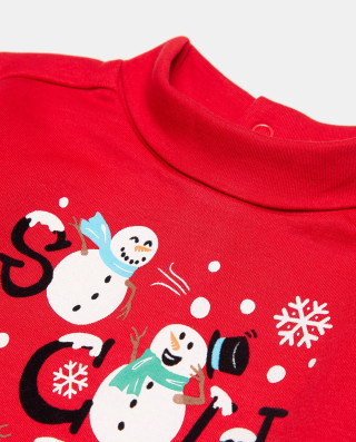 BLUKIDS MAJICA DUG RUKAV HIGH NECK RIBBON RED