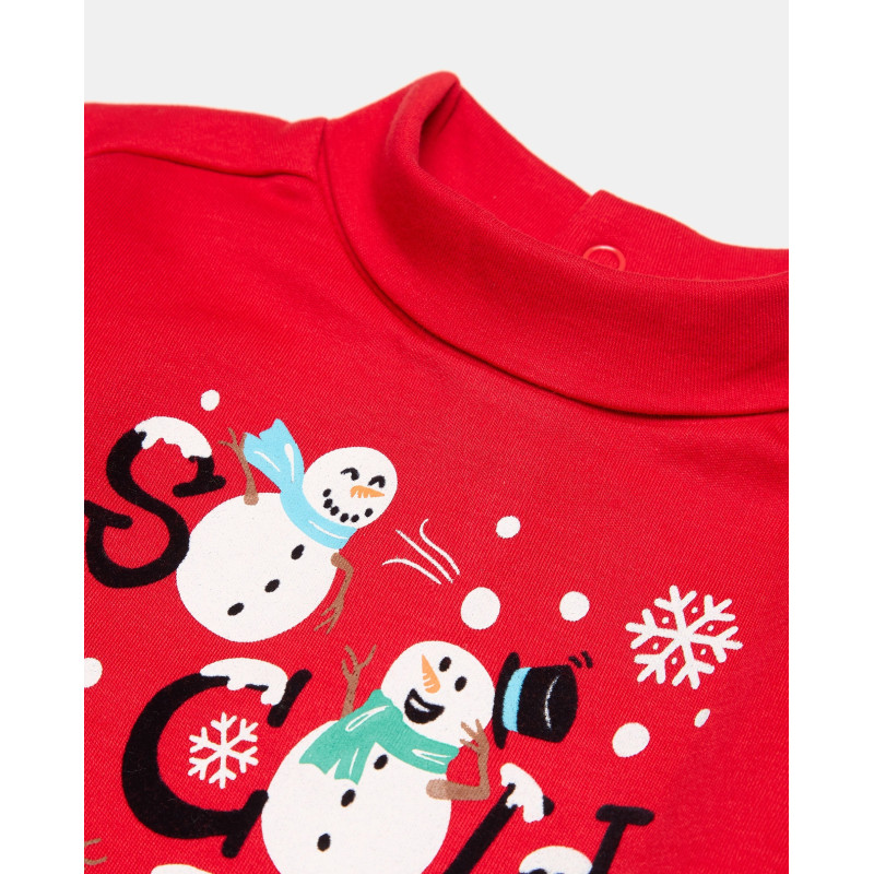 BLUKIDS MAJICA DUG RUKAV HIGH NECK RIBBON RED