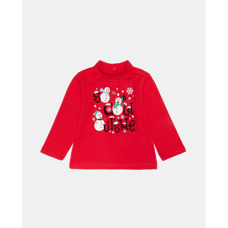 BLUKIDS MAJICA DUG RUKAV HIGH NECK RIBBON RED