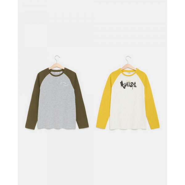 BLUKIDS MAJICA DUG RUKAV MEDIUM GREY MELANGE