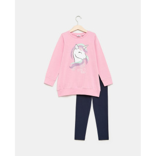 BLUKIDS SET MAJICA DUG RUKAV I HELANKE ORCHID PINK