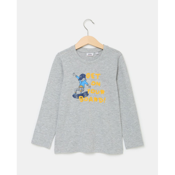 BLUKIDS MAJICA DUG RUKAV MEDIUM GREY MELANGE 