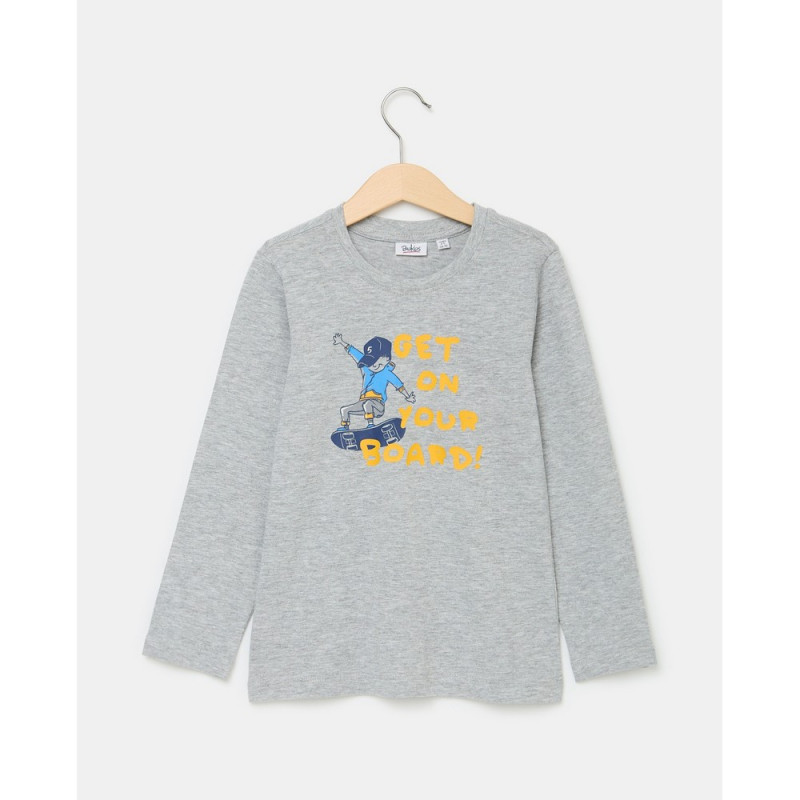 BLUKIDS MAJICA DUG RUKAV MEDIUM GREY MELANGE 