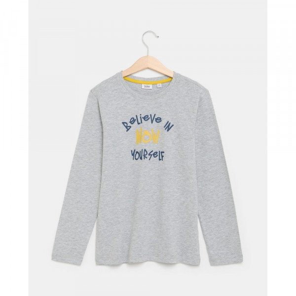 BLUKIDS MAJICA DUG RUKAV MEDIUM GREY MELANGE