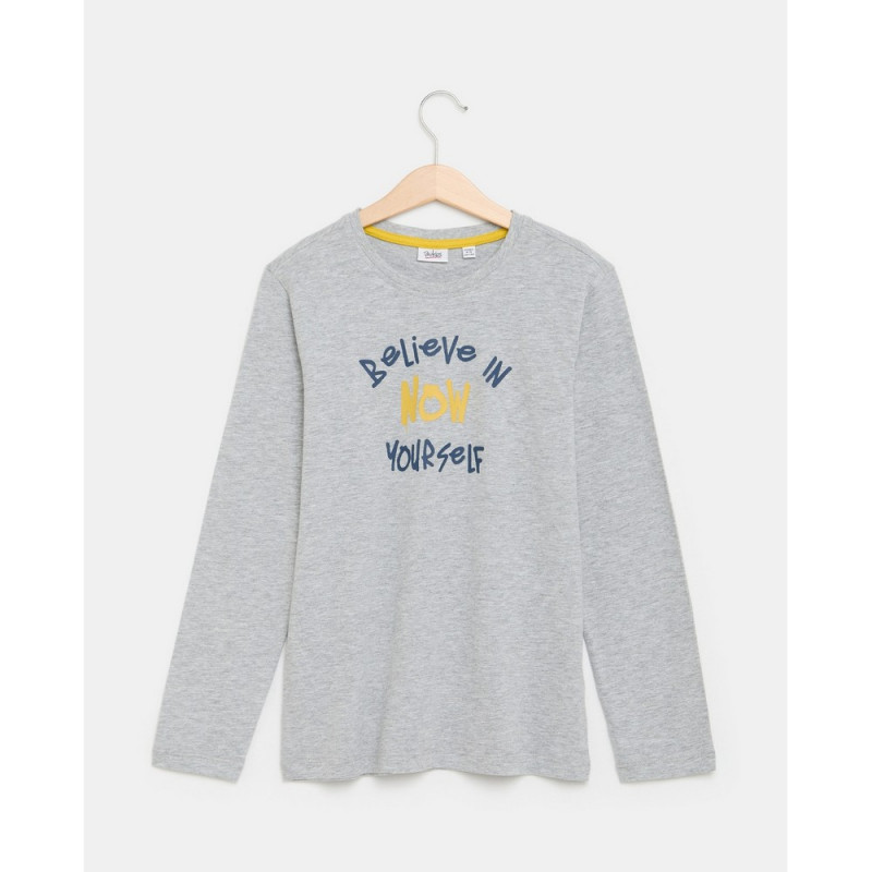 BLUKIDS MAJICA DUG RUKAV MEDIUM GREY MELANGE
