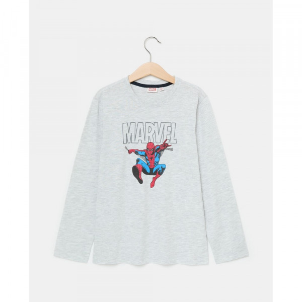 BLUKIDS MAJICA DUG RUKAV SPIDERMAN LIGHT GREY MELANGE