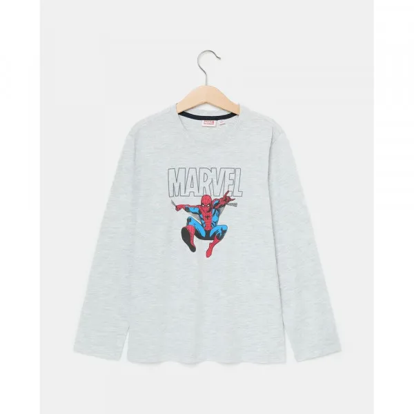 BLUKIDS MAJICA DUG RUKAV SPIDERMAN LIGHT GREY MELANGE 