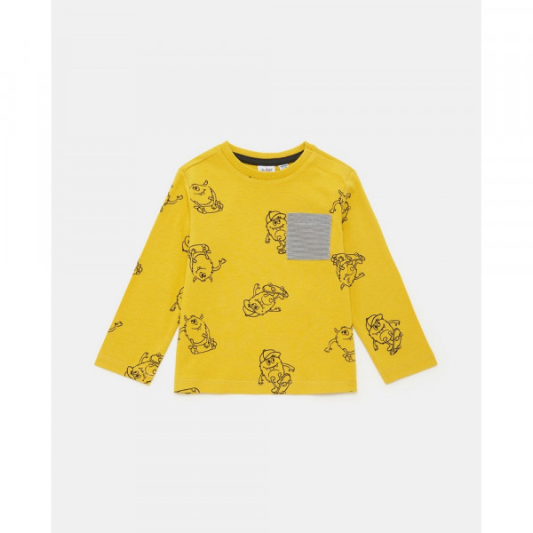 BLUKIDS MAJICA DUG RUKAV W/POCKET SUPER LEMON