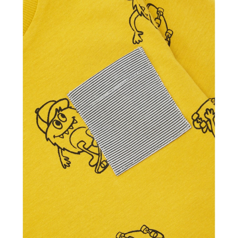BLUKIDS MAJICA DUG RUKAV W/POCKET SUPER LEMON
