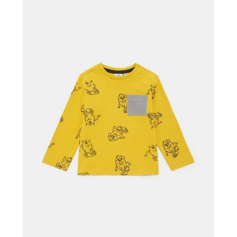 BLUKIDS MAJICA DUG RUKAV W/POCKET SUPER LEMON