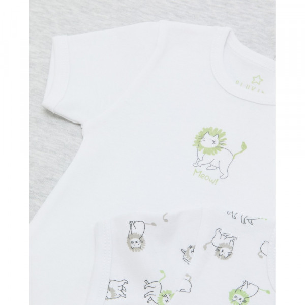 BLUKIDS BODI KRATAK RUKAV INTERLOCK WHITE/GREY