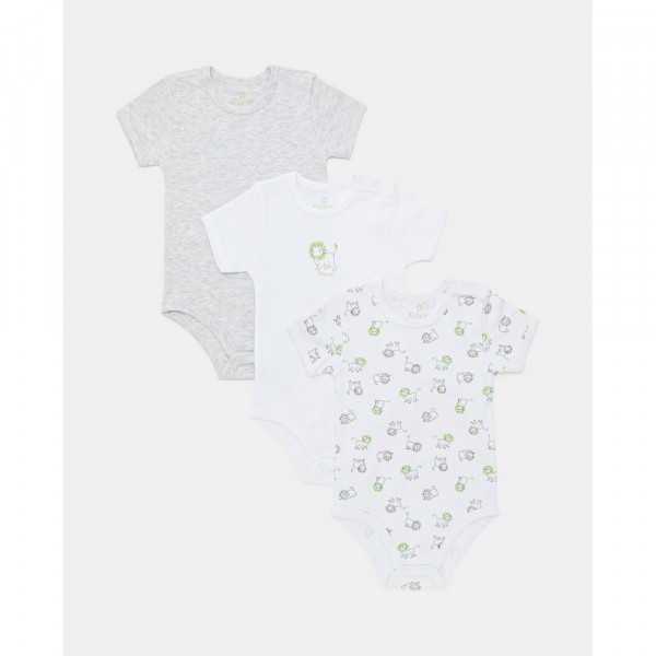 BLUKIDS BODI KRATAK RUKAV INTERLOCK WHITE/GREY