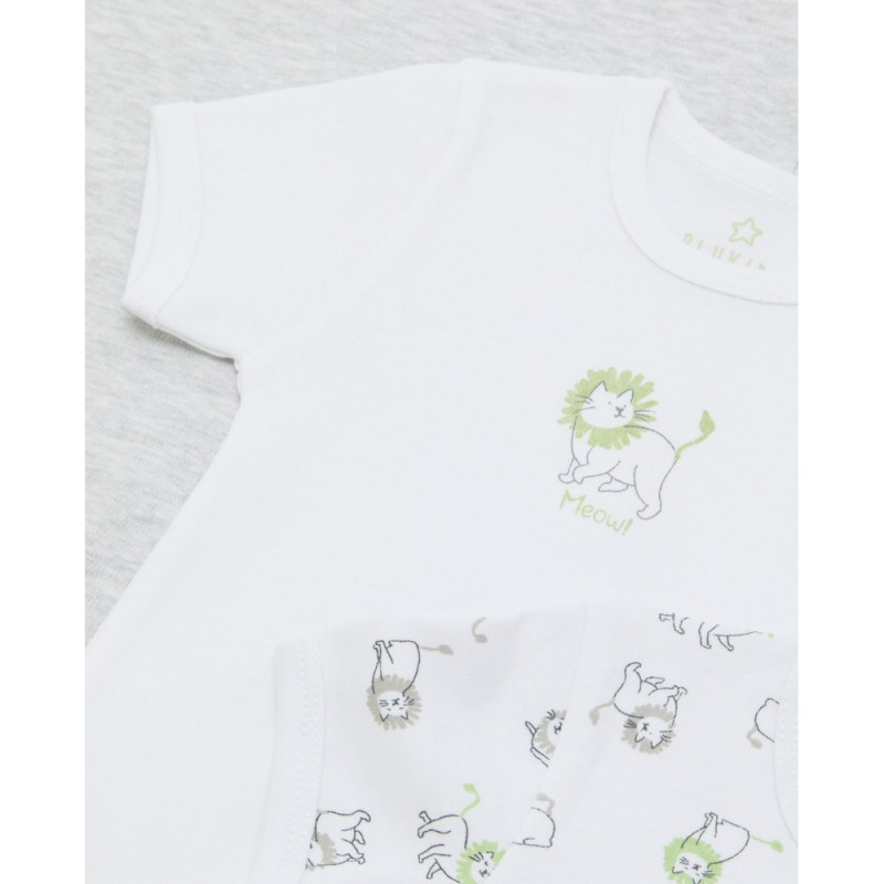 BLUKIDS BODI KRATAK RUKAV INTERLOCK WHITE/GREY