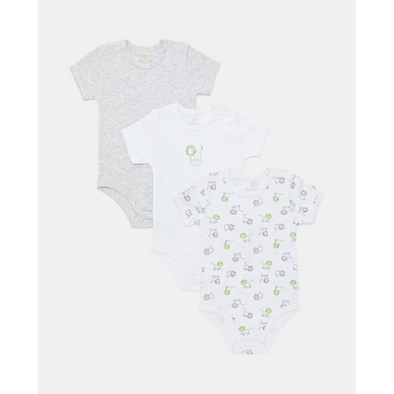 BLUKIDS BODI KRATAK RUKAV INTERLOCK WHITE/GREY