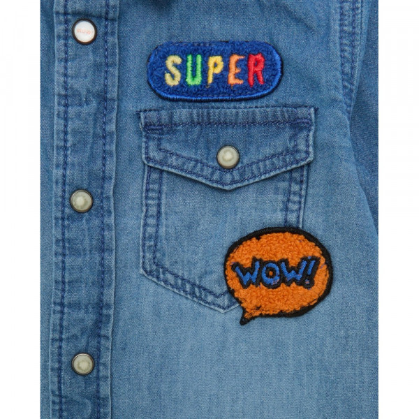 BLUKIDS TEKSAS KOSULJA DUG RUKAV FADED DENIM