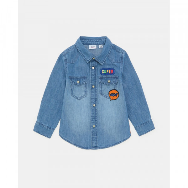 BLUKIDS TEKSAS KOSULJA DUG RUKAV FADED DENIM
