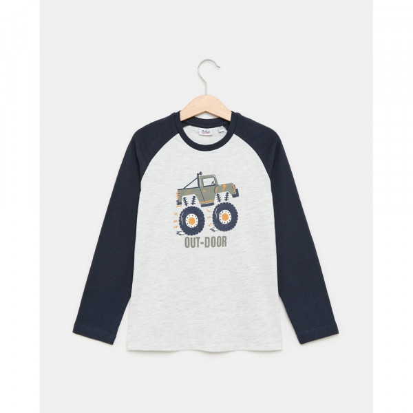 BLUKIDS MAJICA DUG RUKAV LIGHT GREY MELANGE