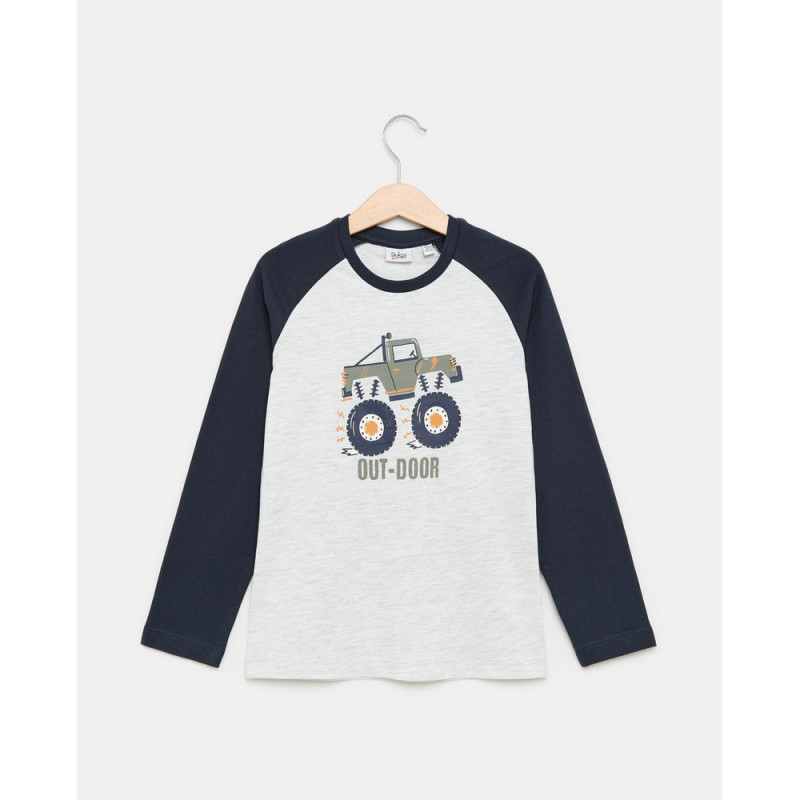 BLUKIDS MAJICA DUG RUKAV LIGHT GREY MELANGE