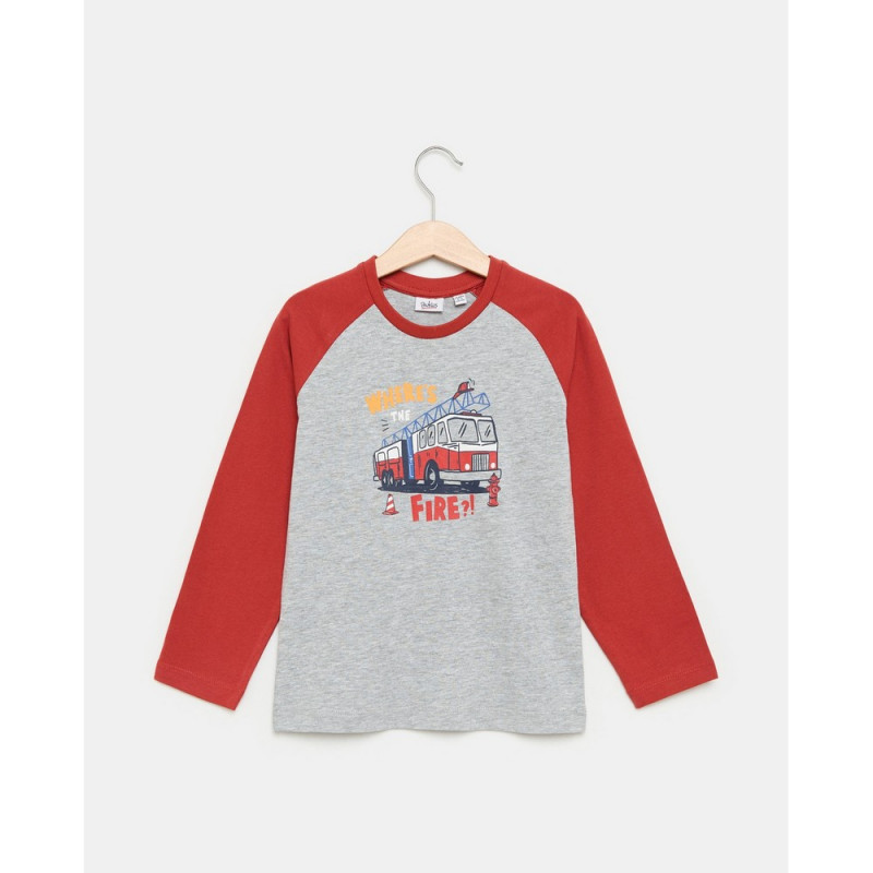 BLUKIDS MAJICA DUG RUKAV MEDIUM GREY MELANGE