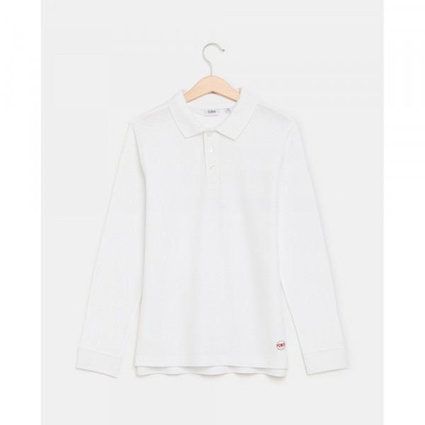 BLUKIDS MAJICA POLO DUG RUKAV BRIGHT WHITE