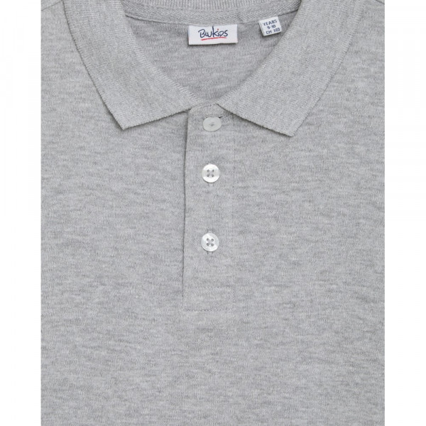 BLUKIDS MAJICA POLO DUG RUKAV MEDIUM GREY MELANGE