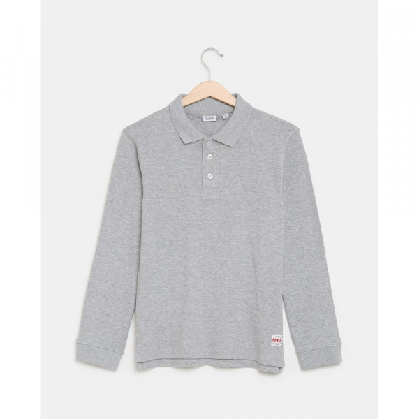 BLUKIDS MAJICA POLO DUG RUKAV MEDIUM GREY MELANGE