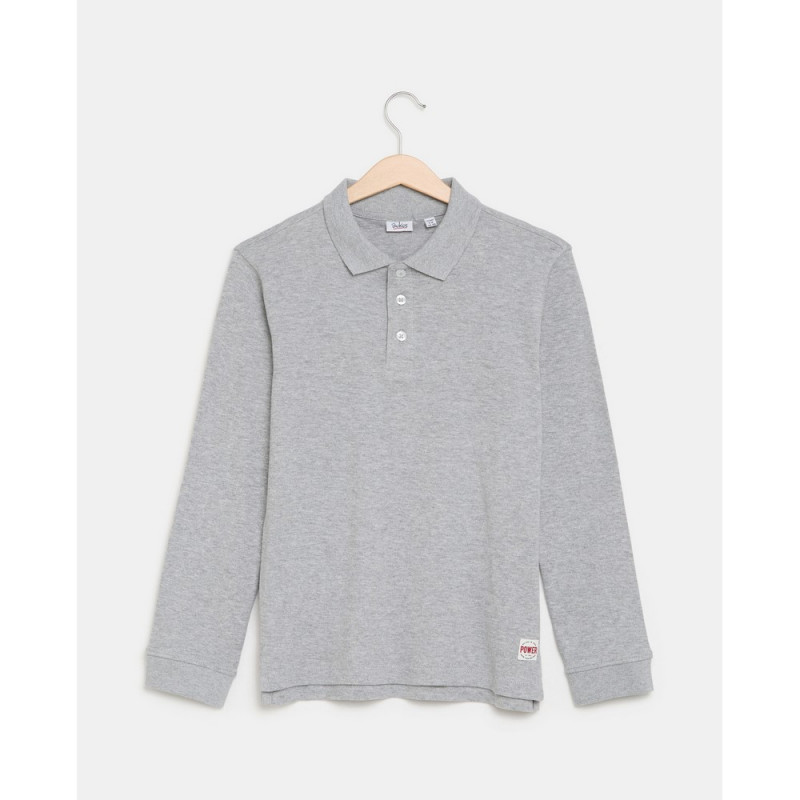 BLUKIDS MAJICA POLO DUG RUKAV MEDIUM GREY MELANGE