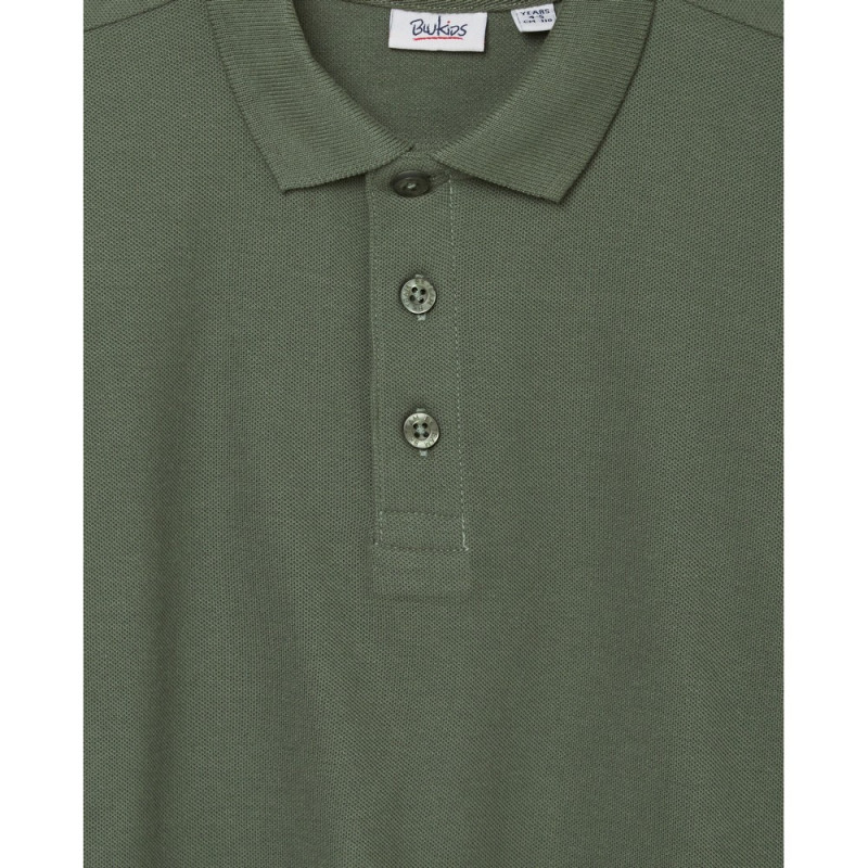BLUKIDS MAJICA POLO DUG RUKAV DUCK GREEN