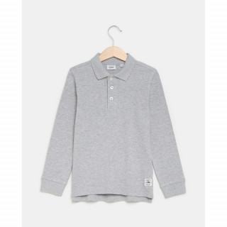 BLUKIDS MAJICA POLO DUG RUKAV MEDIUM GREY MELANGE 