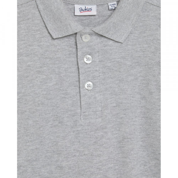 BLUKIDS MAJICA POLO DUG RUKAV MEDIUM GREY MELANGE